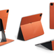 The Moft Snap Float Folio iPad case demonstrating the various ways it can be used as a stand.